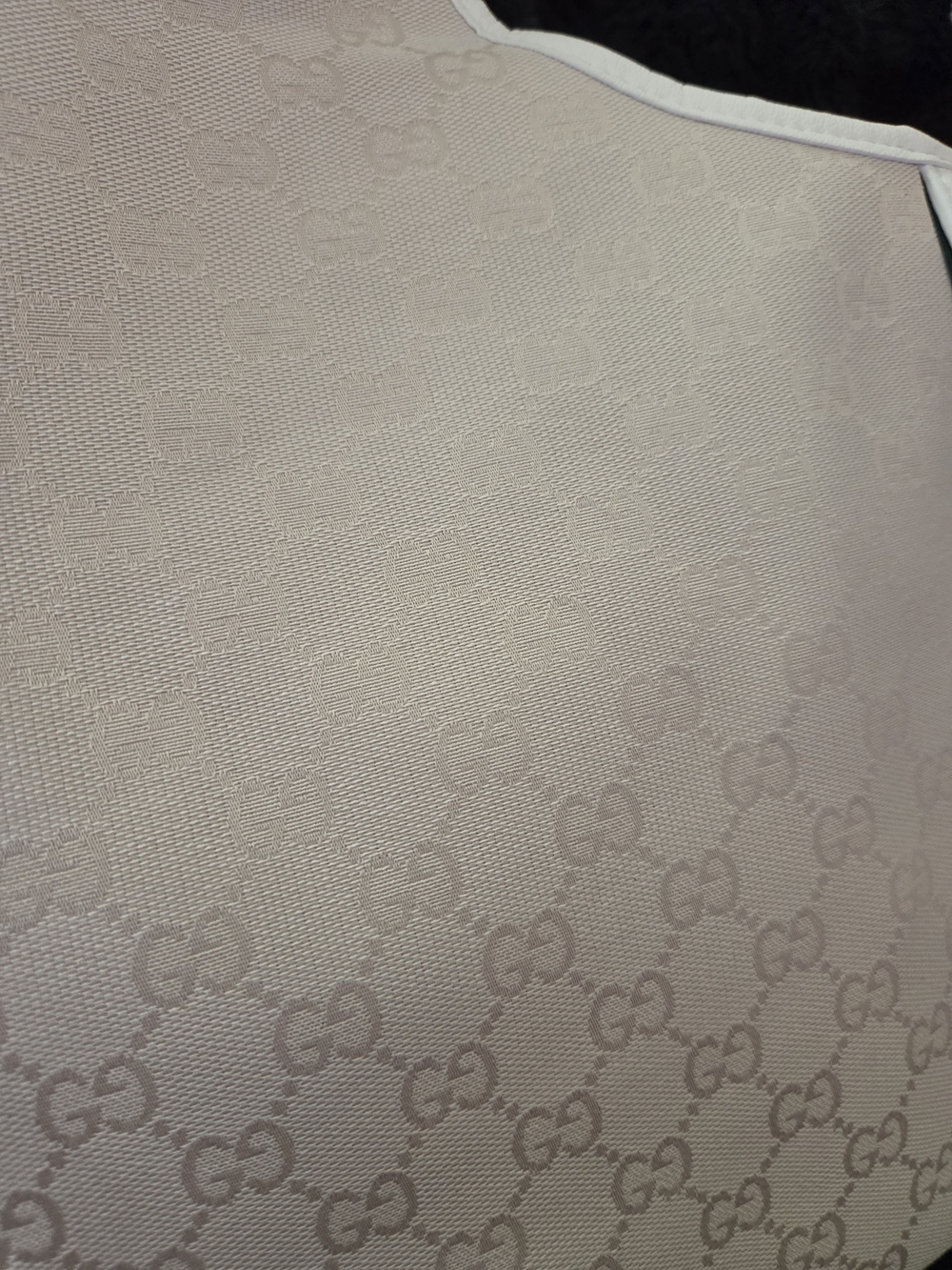 Oversized White Canvas Tote with Signature Web Stripe - Picture 3 of 9